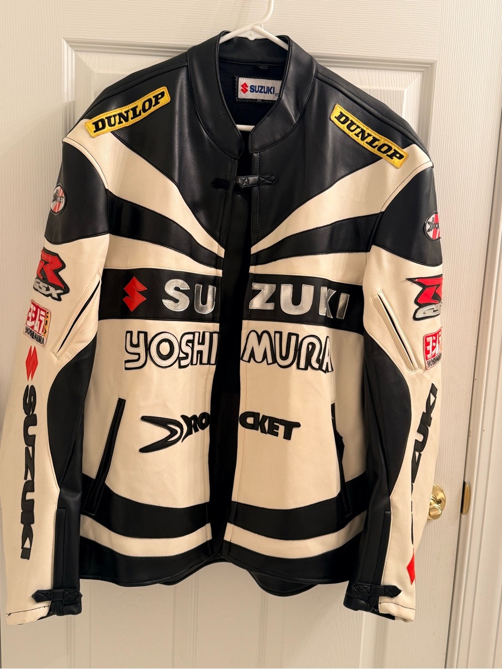 Yoshimura Black & Cream Racing Leather Jacket